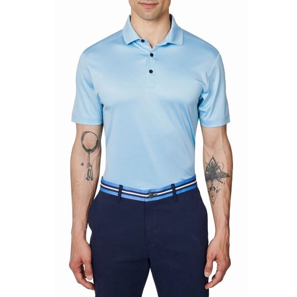 Construct Men's Solid Blue Jersey Activewear Short Sleeves Golf Polo Size XL - Picture 3 of 3